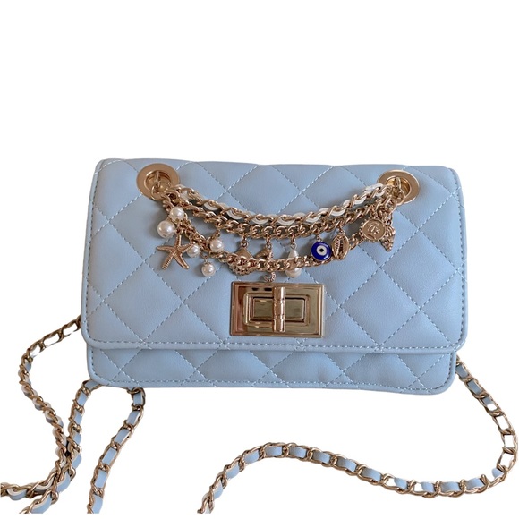 Aldo Bags Aldo Gold Chain Crossbody Bag Sky Blue Poshmark